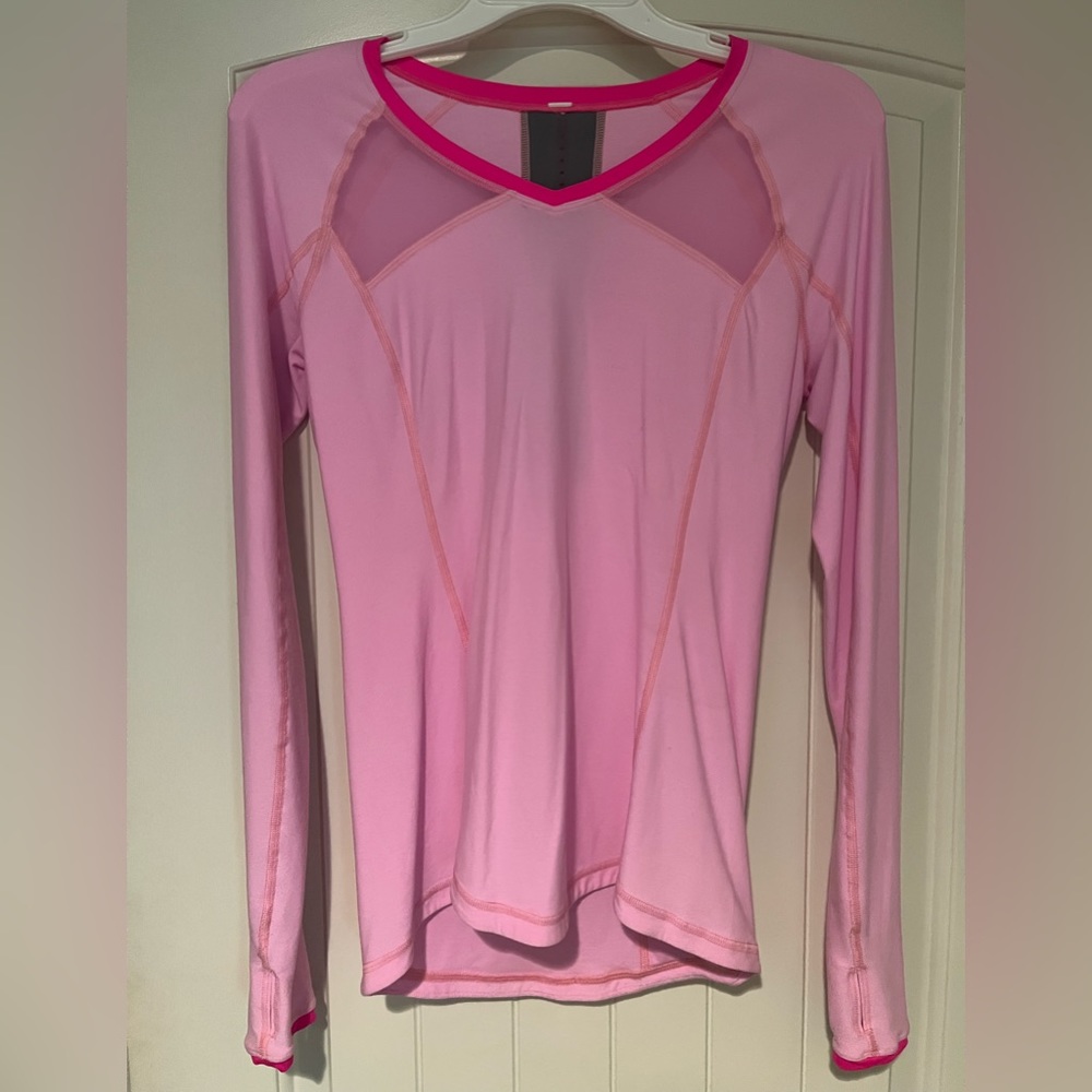 Lulu lemon Size 6 Pink Reflective Long Sleeve